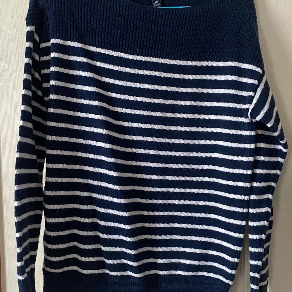 Navy and White Striped Sweater